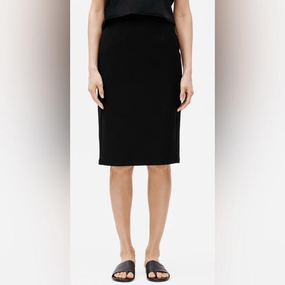 Eileen Fisher Dresses & Skirts - Eileen Fisher Pencil Skirt Slim Fit Knee Length Stretch Crepe Black Small
